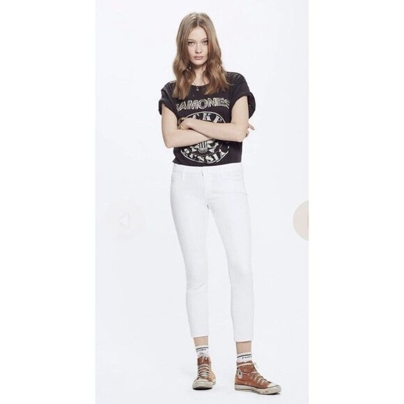 NWT Mother Denim Looker Ankle Fray in Glass Slipper (White) Size 26 - Picture 6 of 14